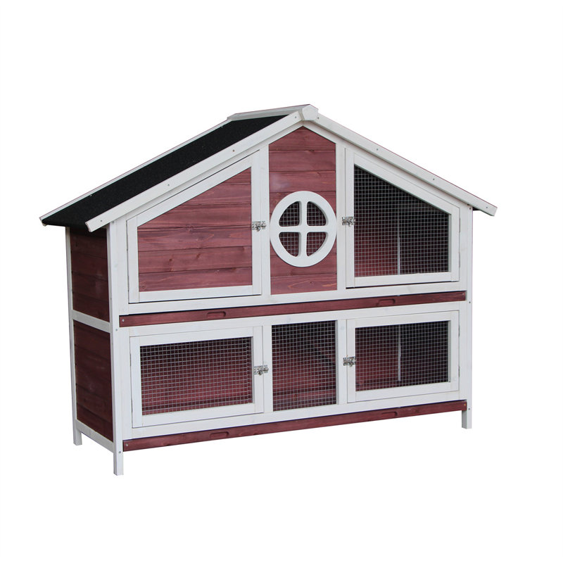 Cage à lapin avec rampe Silverstri, Rouge
