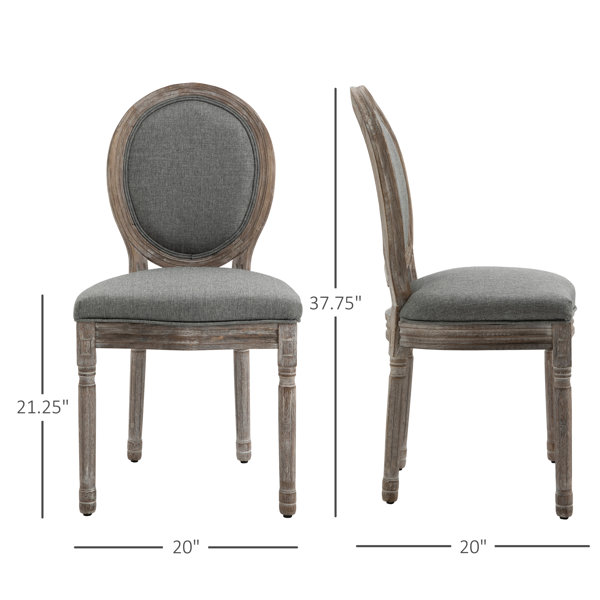 Mans Linen King Louis Back Side Chair Dining Chair (Set of 2) Ophelia & Co.