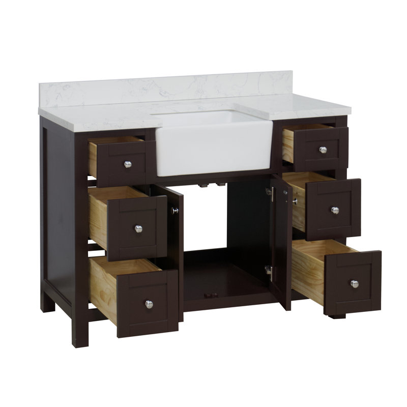 Meuble-lavabo simple l 48 po Yorkshire, Chocolat