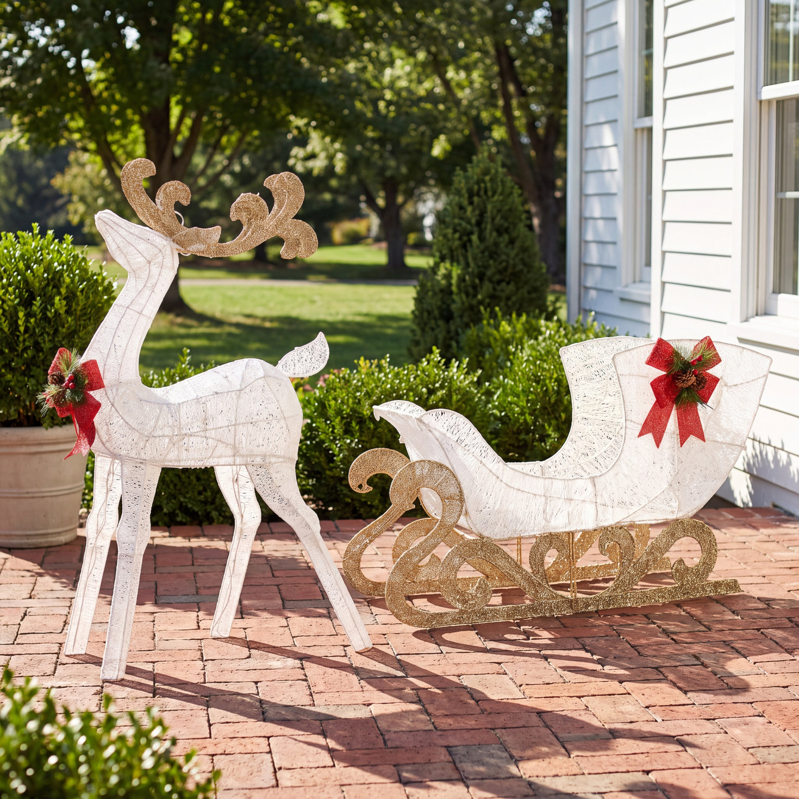 The Holiday Aisle® 48" Pre-Lit Sisal Reindeer