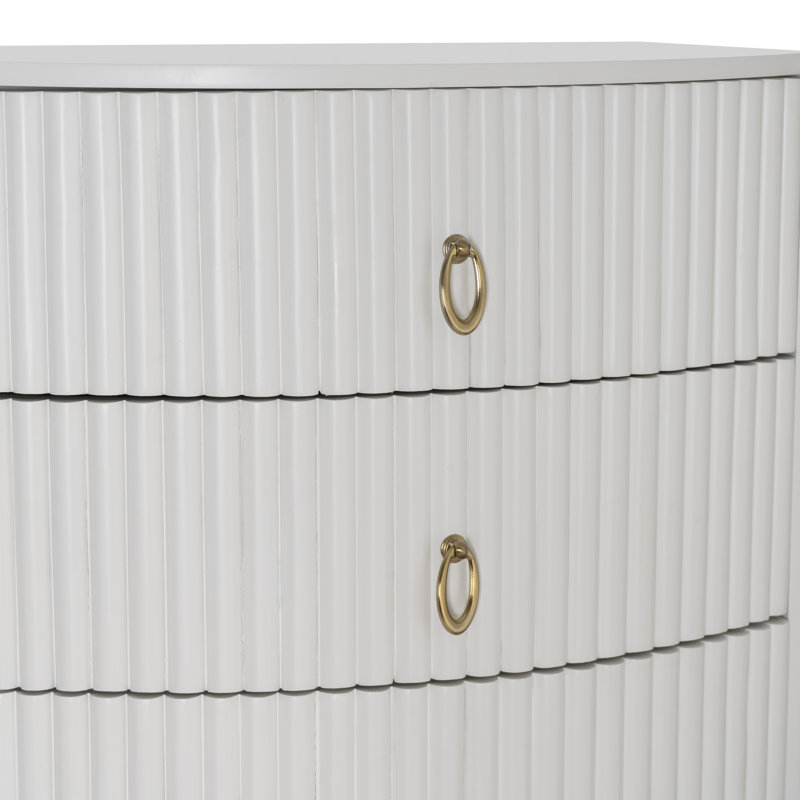 Colborne 3 Drawer Nightstand, White