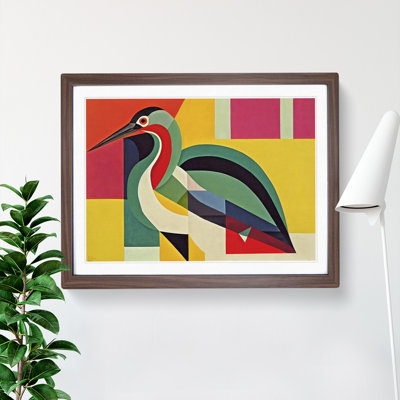 Heron Bird Abstract 1 Piece Single Picture Frame Wall Art