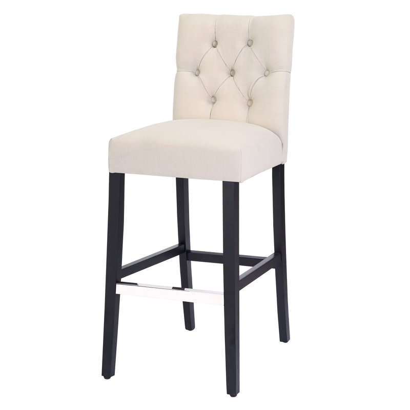 Tabouret de bar et de comptoir Wren, Beige, Tabouret de bar (siège d'une hauteur de 29 po), Noir