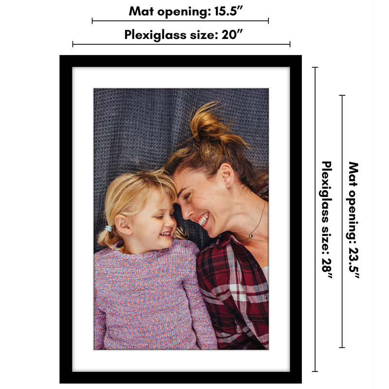 Black Wooden Poster Frame with Plexiglass Cover, 20" x 28"