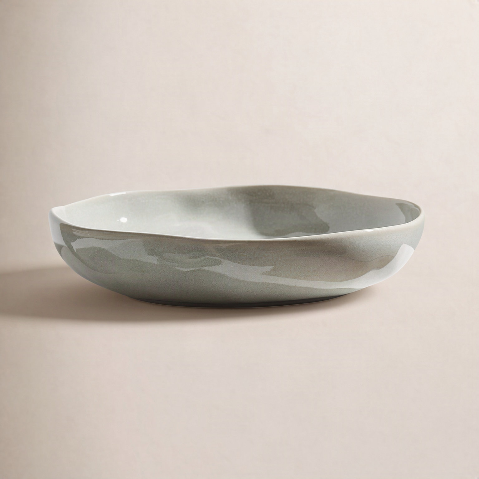 Mirella Stoneware Pasta Bowl, Green