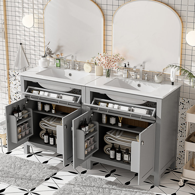 Ensemble de meuble-lavabo Modern, Gris