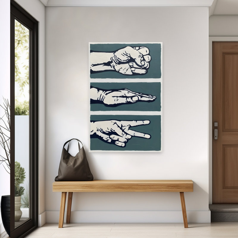 «Rock Scissors Game Classic Abstract Contemporary Landscape Nature», reproduction d'art mural, H 60 po x l 40 po