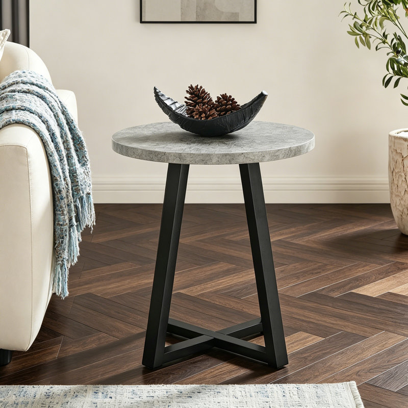 Table de bout ronde Modern Harmony, gris, Gray