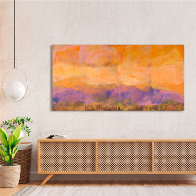 Orange Abstract: Auroras (Horizon) by Italo Corrado - Wrapped Canvas Print