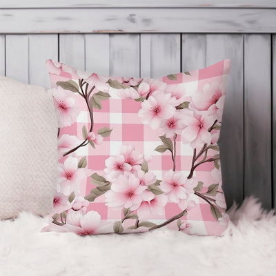 Floral Pink Plaid Flowers I Shabby Elegance