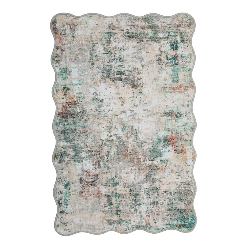 Rectangle Abstract Washable Area Rug, Multicolor, 120*170cm