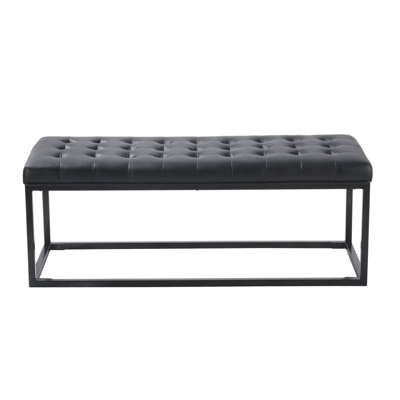 Beraun Upholstered Bench, Black