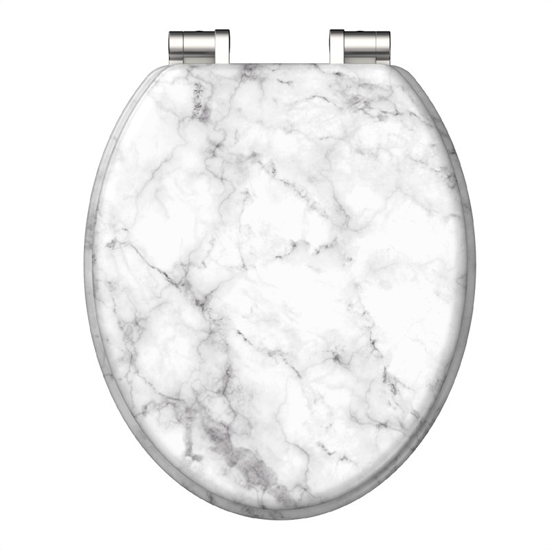 Schütte Toilet Seat Solid Wood MDF Brown, White/Grey
