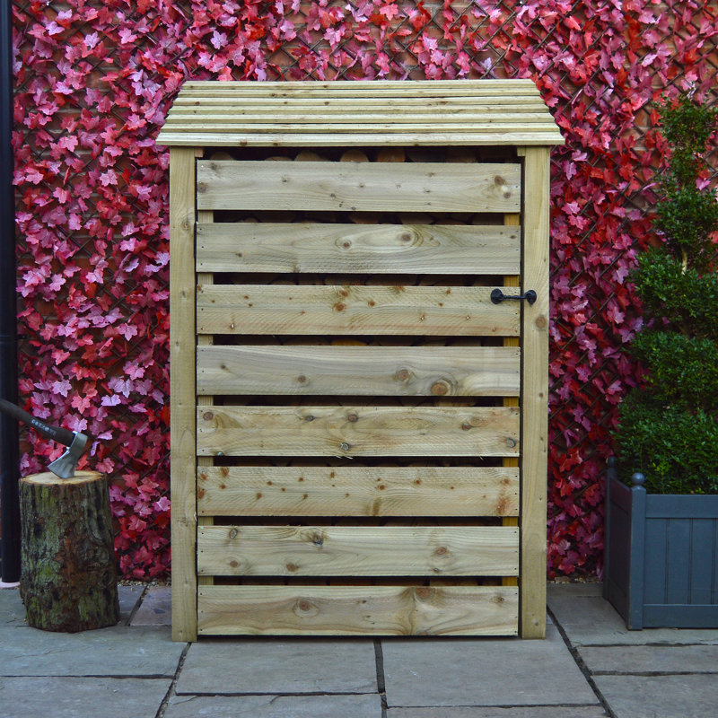 Strasburg 123cm W x 80cm D Solid Wood Log Store, Light Green