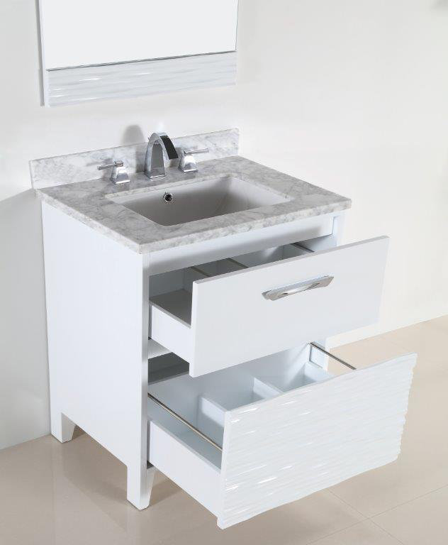 Ensemble de meuble-lavabo de salle de bain à évier simple 30,4", Noir galaxie