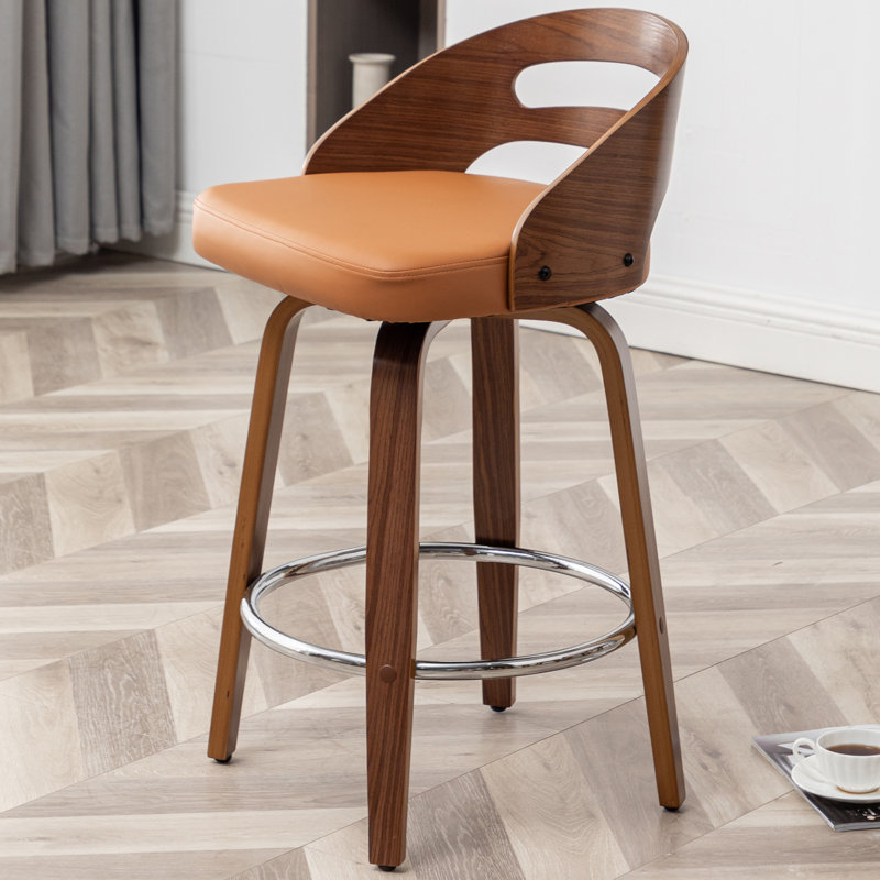 Mahtab Swivel Bar Stool, Counter Stool (65cm Seat Height), Orange