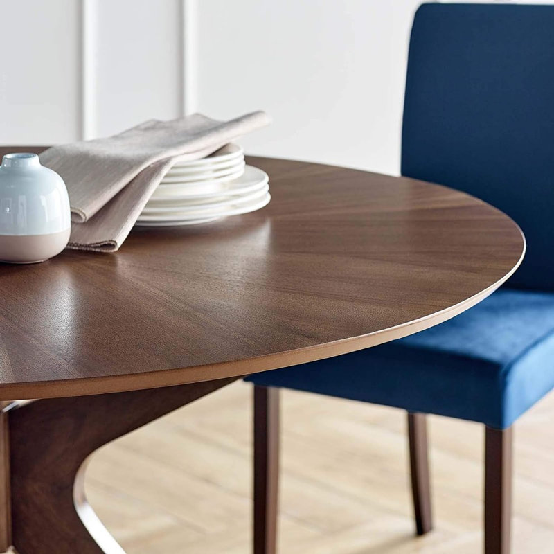Modway Crossroads 63" Oval Wood Dining Table, Walnut