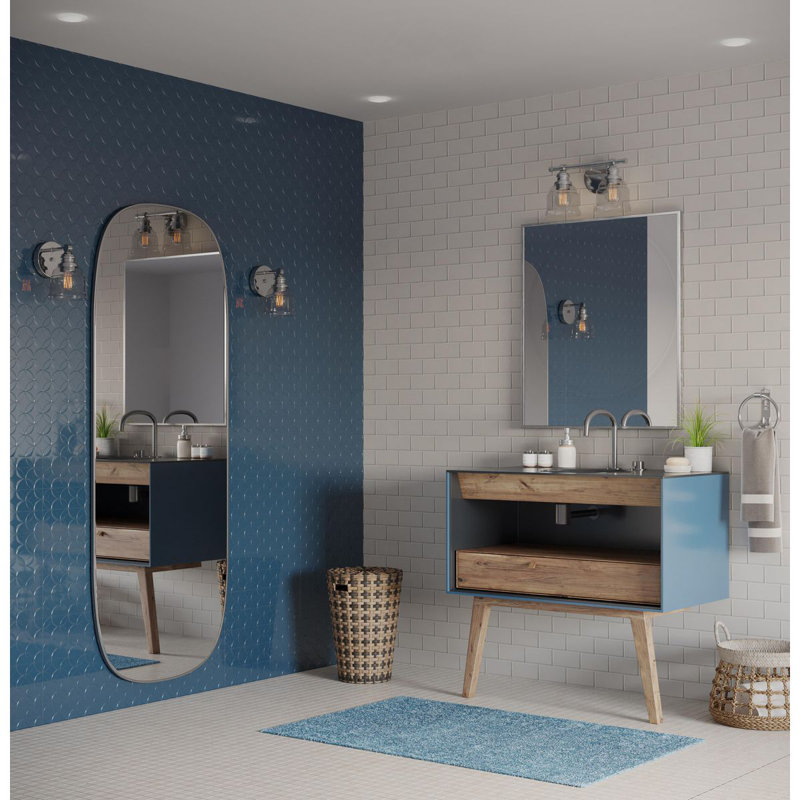 Éclairage pour salle de bain à intensité variable 2 lumières Gennia, Chrome poli