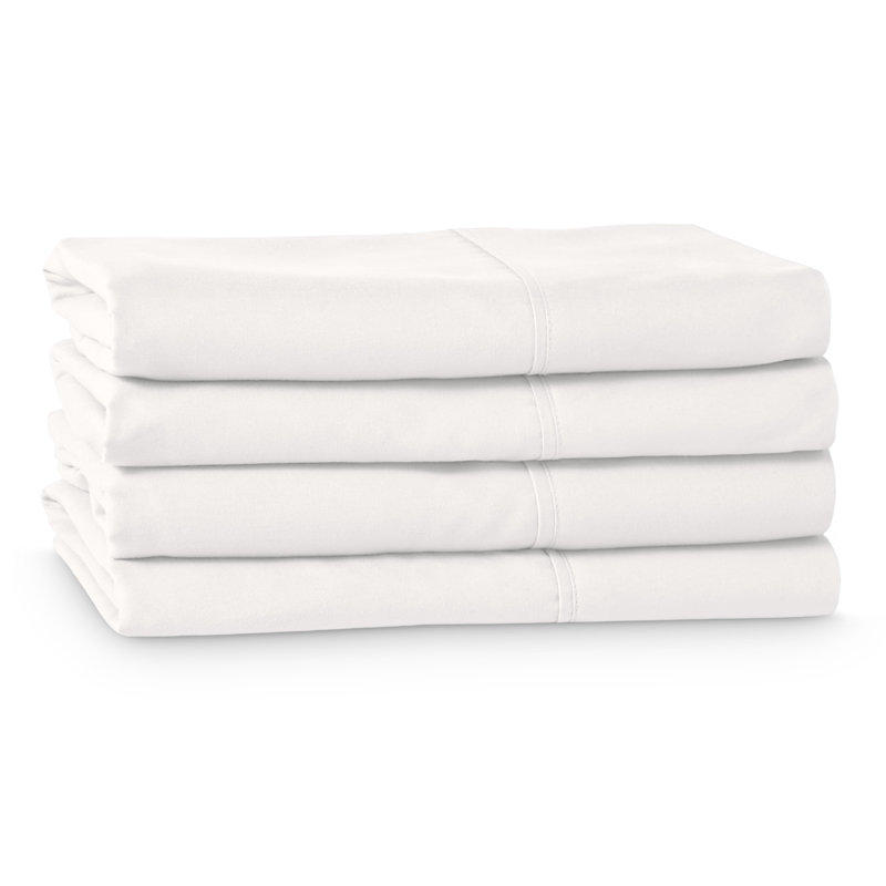Taie d'oreiller en microfibre ultra-douce, Quatre taies d'oreiller standards, Blanc antique