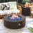  42-Inch Round Iron Gas Fire Pit Table, Includes Tank Cover and Wind Guard-150949229