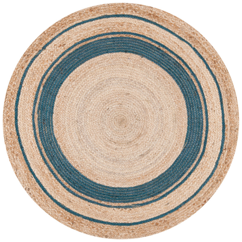 Blumberg Natural Fiber Hand Woven Jute Bordered Rug, Round 3'