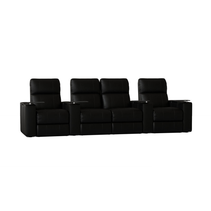 Rangée de sièges de cinéma maison (rangée de 4), Électrique, Noir luxe