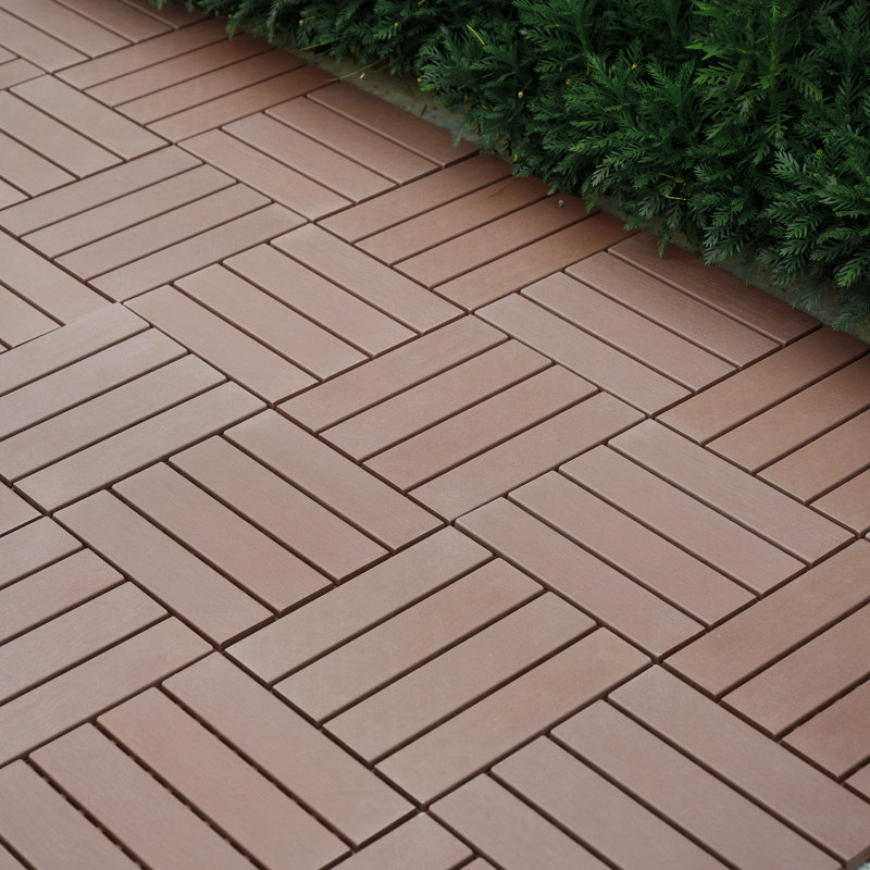 Carreaux de terrasse en plastique emboîtables, Brun