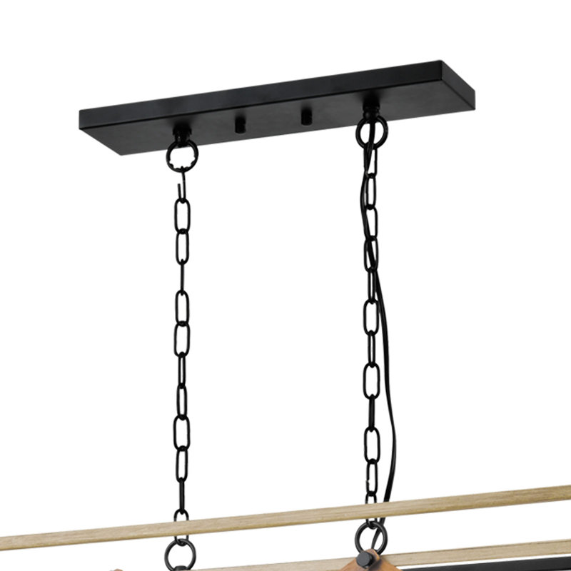 Alexia 5 - Light 35.04"W Black/Light Wood Pendant
