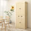 Armoire de cuisine 72 po Farmhouse, grande armoire de rangement autoportante avec 4 portes à fermeture douce, 2 tablettes réglables et un tiroir pour la salle à manger
