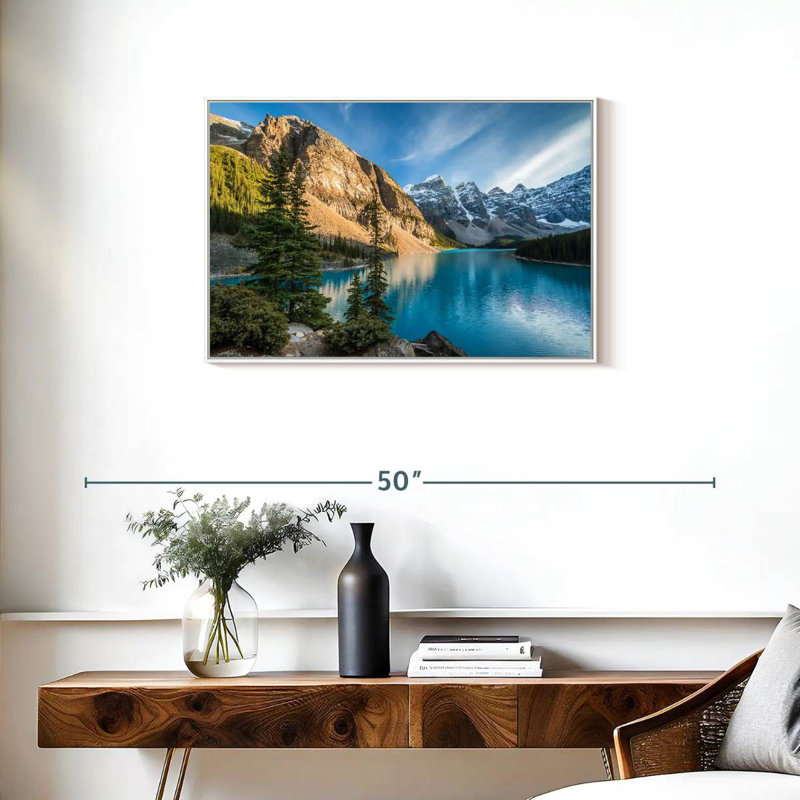 Lac Moraine Glorious, Cadre flottant blanc, 31 po x 21 po