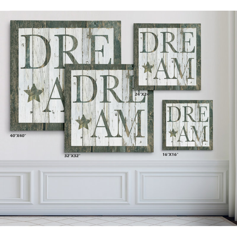 «Wood Dream», art textuel, Toile tendue, H 16 po x l 16 po x P 1,5 po