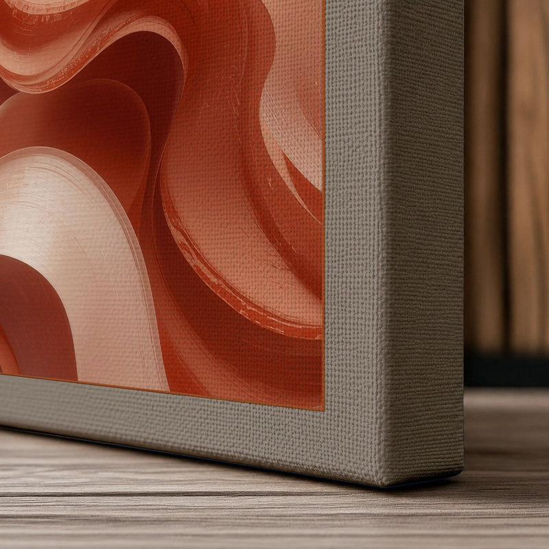Flowing Forms Abstract - Wrapped Canvas, 36x24 - 91.4 x 61.0 cm, Taupe Border