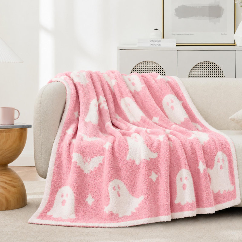 Jeté de lit Snuggle Sac Autumn Halloween, Rose fantôme