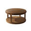 Table basse et canapé de 31,5 pouces en bois massif rond - plateau épaissi à deux niveaux, pieds robustes, design élégant pour le salon