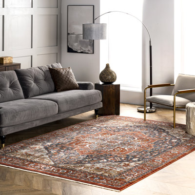 Valentine Oriental Red/Brown Area Rug