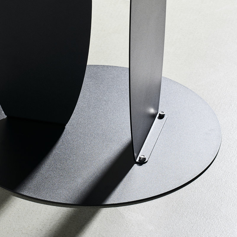 Modern Geometric Round Metal Accent Table, Black