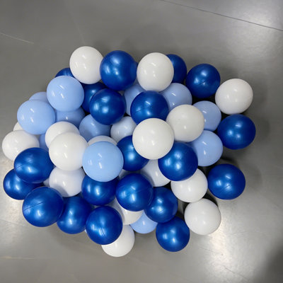 Wilwolfer Ball Pit Balls Plastique sans phtalate, sans BPA, anti-écrasement - bleu et blanc dans des jouets de jeu réutilisables pour enfants avec emballage en PVC transparent (50 balles)