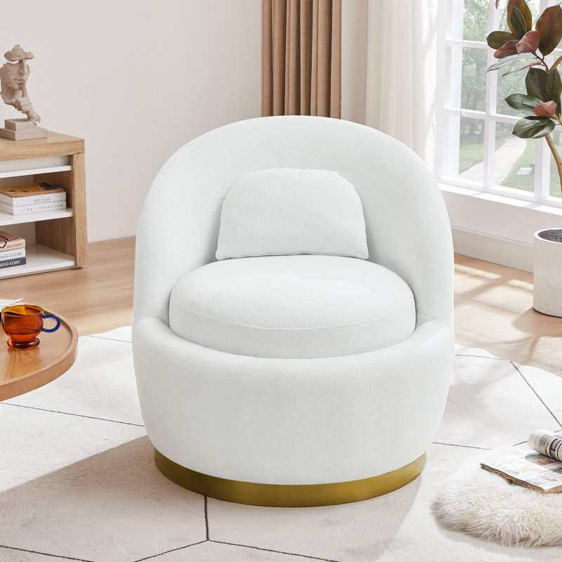 Fauteuil demi-tonneau Hommer, 100 % polyester blanc