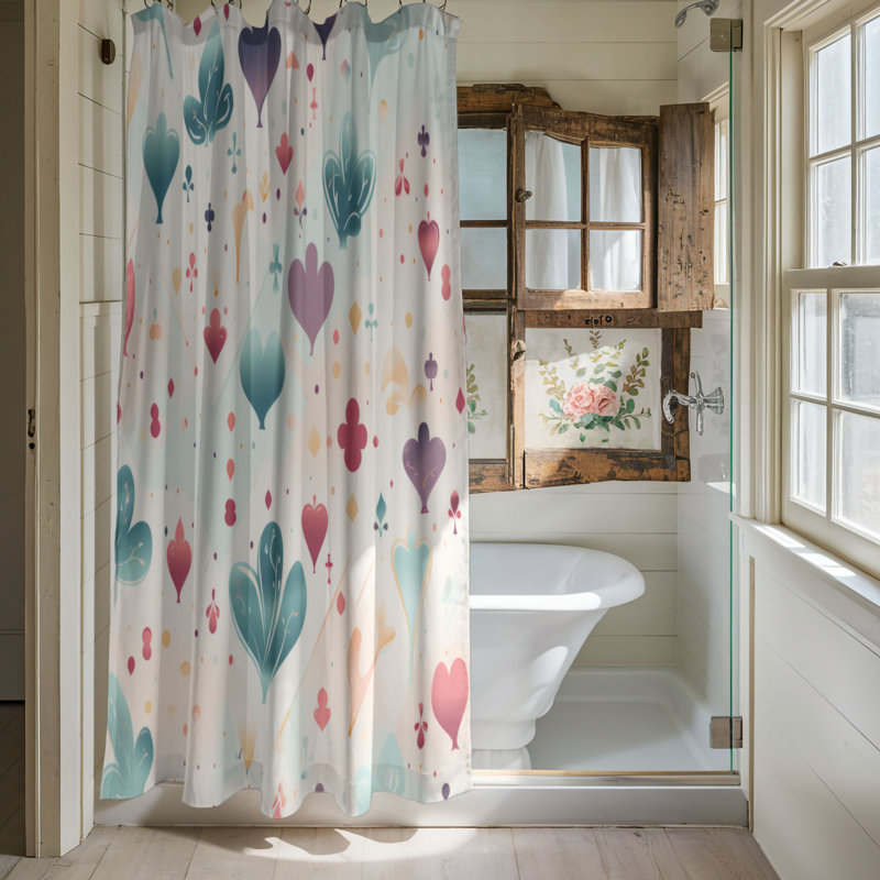 Card Patterns - Rideau de douche Premium, H 74 po x l 71 po