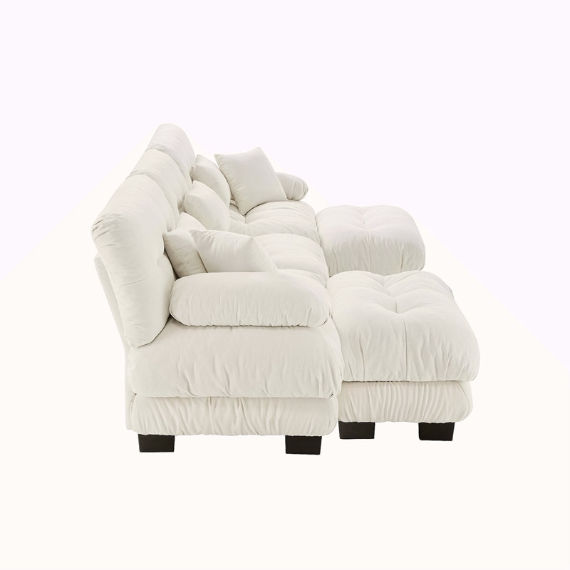 Canapé modulaire Luxury Luxury, H 35,4 po x l 133,8 po x P 59,6 po, Blanc, 3
