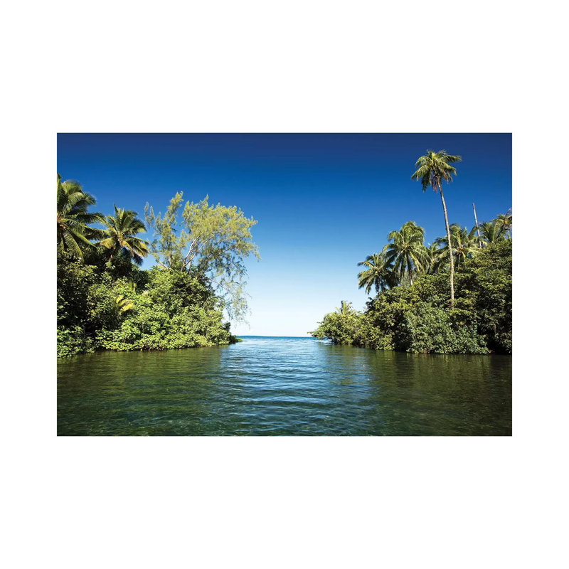 Palm Trees On The Coast, Moorea, Tahiti, French Polynesia - Wrapped Canvas Print, 101.6 cm H x 66.04 cm W x 3.175 cm D