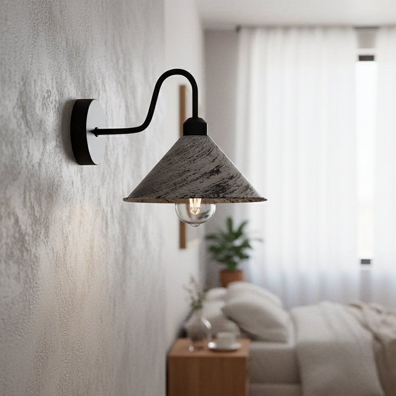 Armed Sconce, Brushed Silver