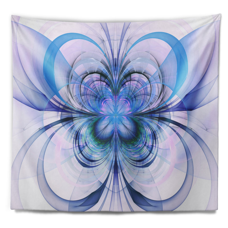 Tapisserie florale à motif floral fractal, H 32 po x l 39 po