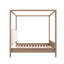 Lit plateforme à baldaquin en bois avec tête de lit tapissier Lurell, support de lattes en bois massif, aucun sommier nécessaire-128994741-128994743