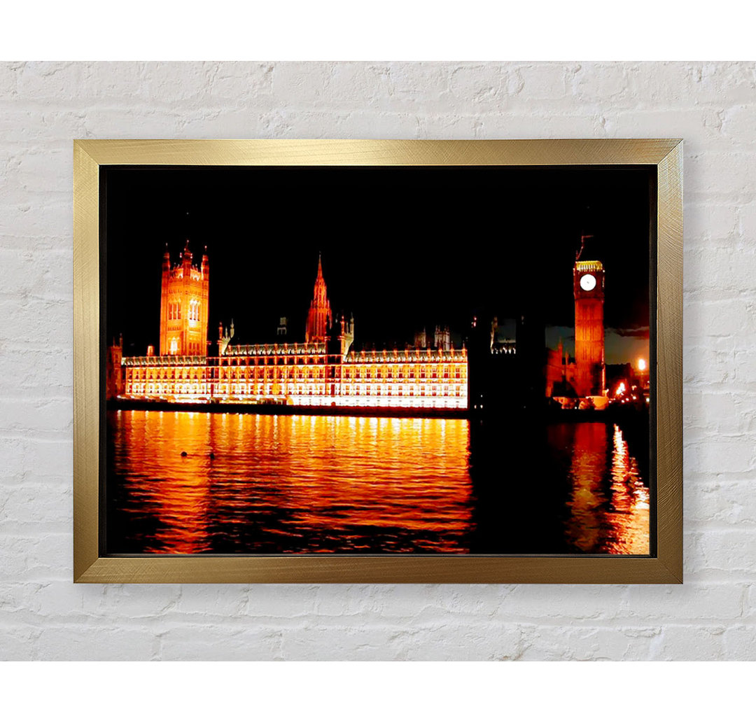 Houses Of Parliament Glow - Einzelne Bilderrahmen Kunstdrucke