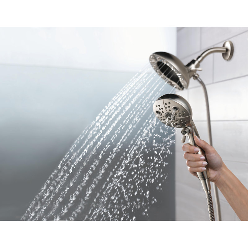 Pomme de douche universelle avec technologie H2Okinetic, Acier inoxydable Brilliance