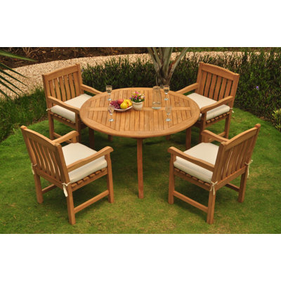 Mya Round 4 - Person Teak Dining Set by Rosecliff Heights