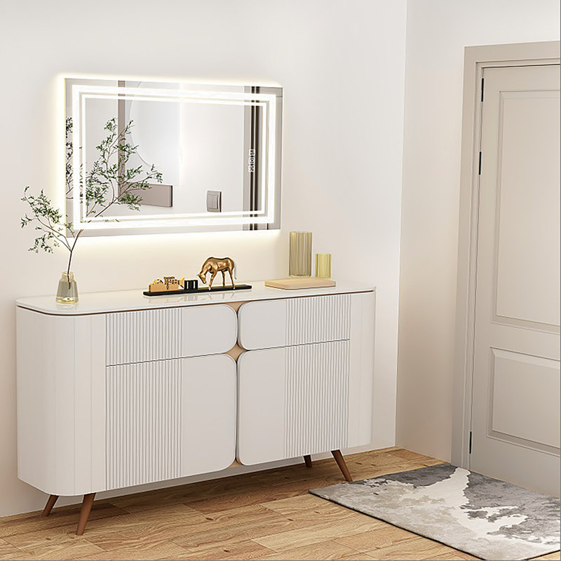 Miroir de salle de bain avant et rétroéclairé, désembuage 5 minutes, miroir de meuble-lavabo mural 5MM réfléchi Full HD, 3 couleurs à intensité variable, CRI90 +, fonction de mémoire (à brancher / câblé)