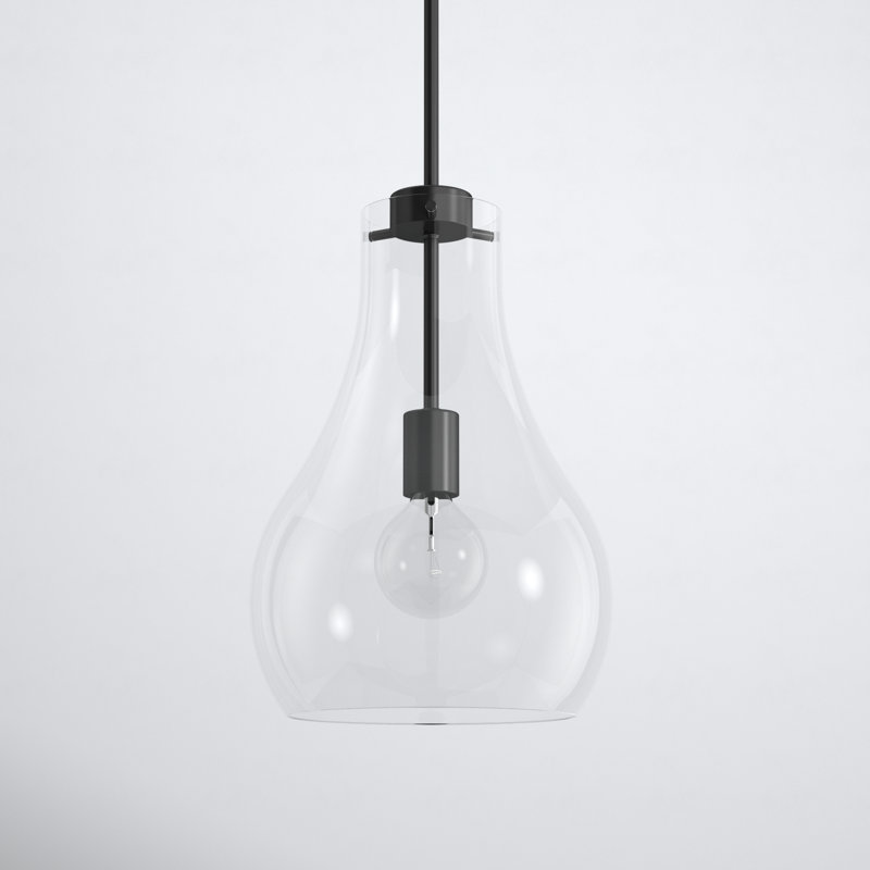 Luminaire suspendu en forme de goutte à 1 lumière Frankie, Noir, noir, noir, noir
