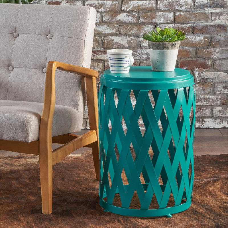 Charmante table d'appoint d'extérieur pour rehausser l'expérience du patio, Bleu sarcelle